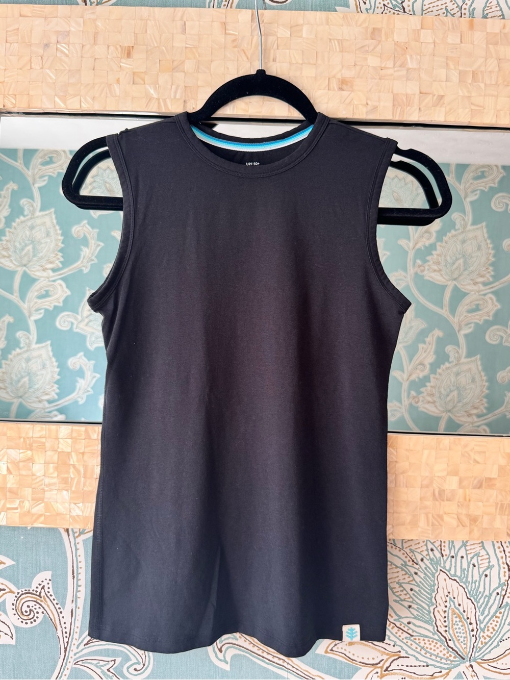 Coolibar Black High Neck Sleeveless Tank